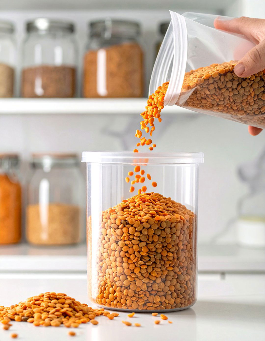 Decanting Bulk Items Immediately - 30 small pantry organization ideas