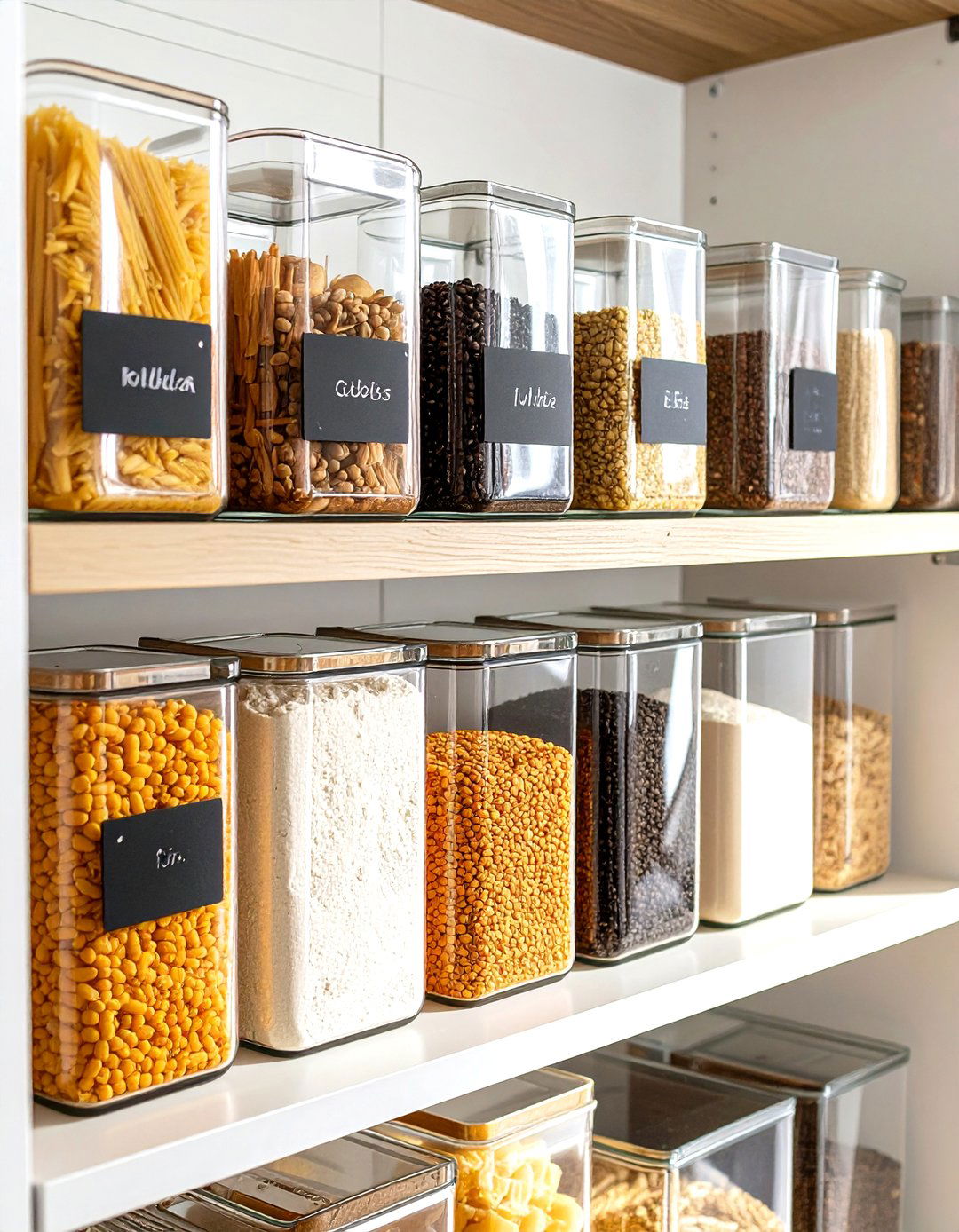 Decanting Dry Goods into Clear Containers - 30 small kitchen organization ideas