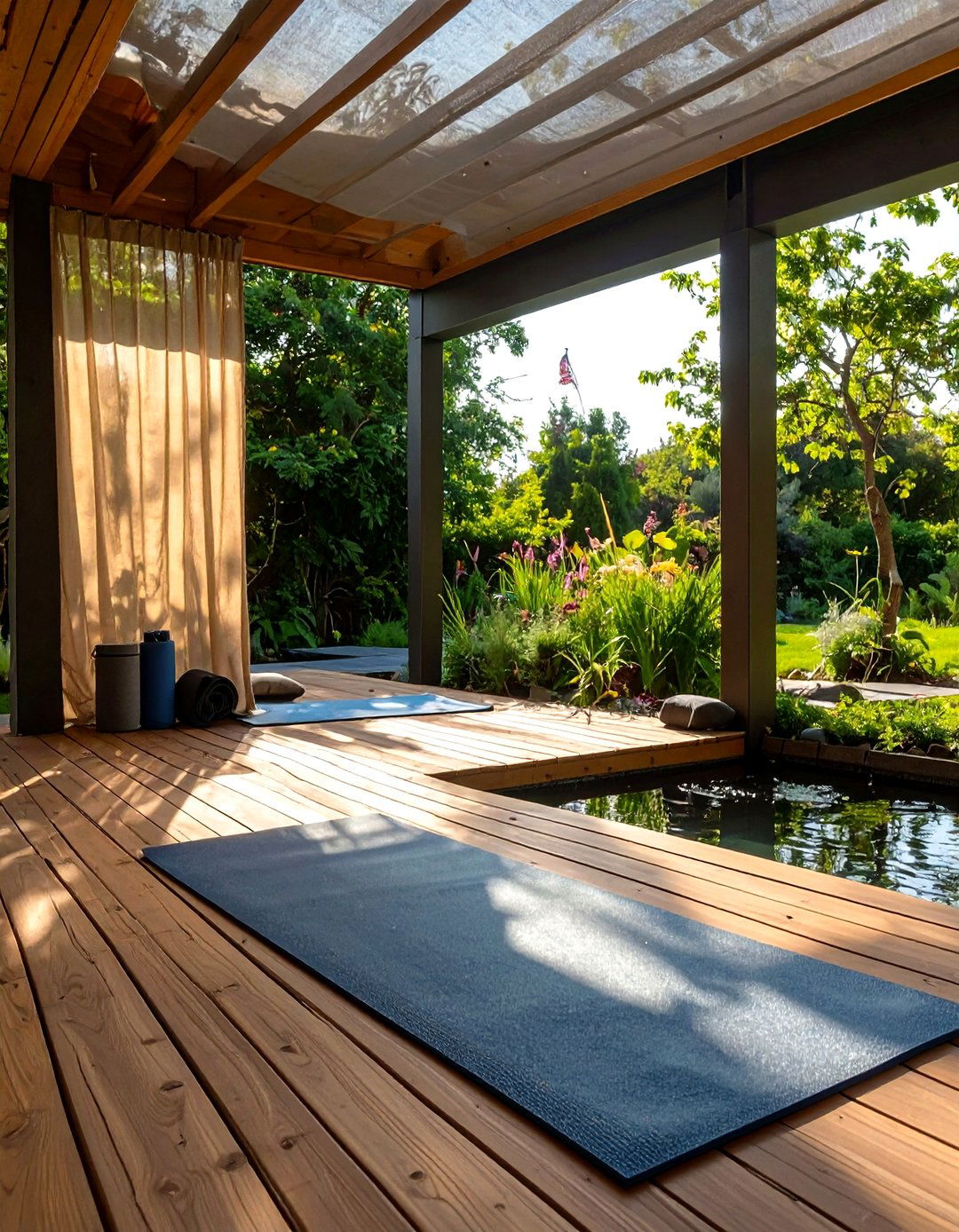 Deck Based Yoga and Meditation Space - 30 outdoor gym ideas
