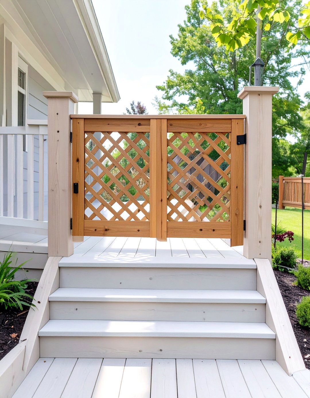 Deck Gate with Lattice Infill - 30 deck lattice ideas