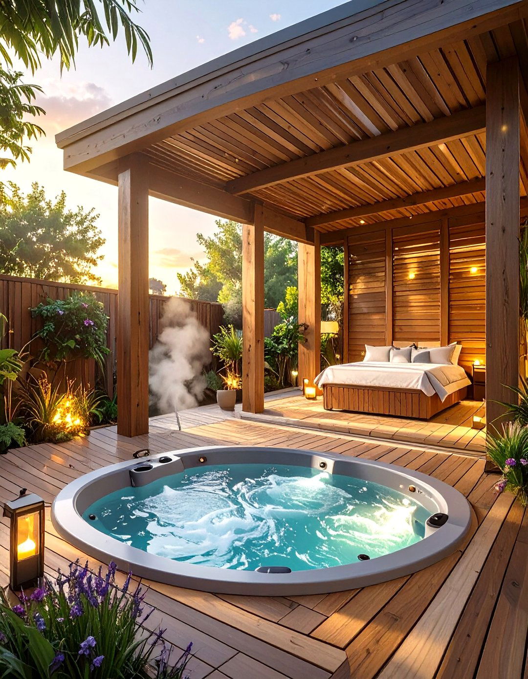 Deck Gazebo with a Hot Tub - 30 deck gazebo ideas