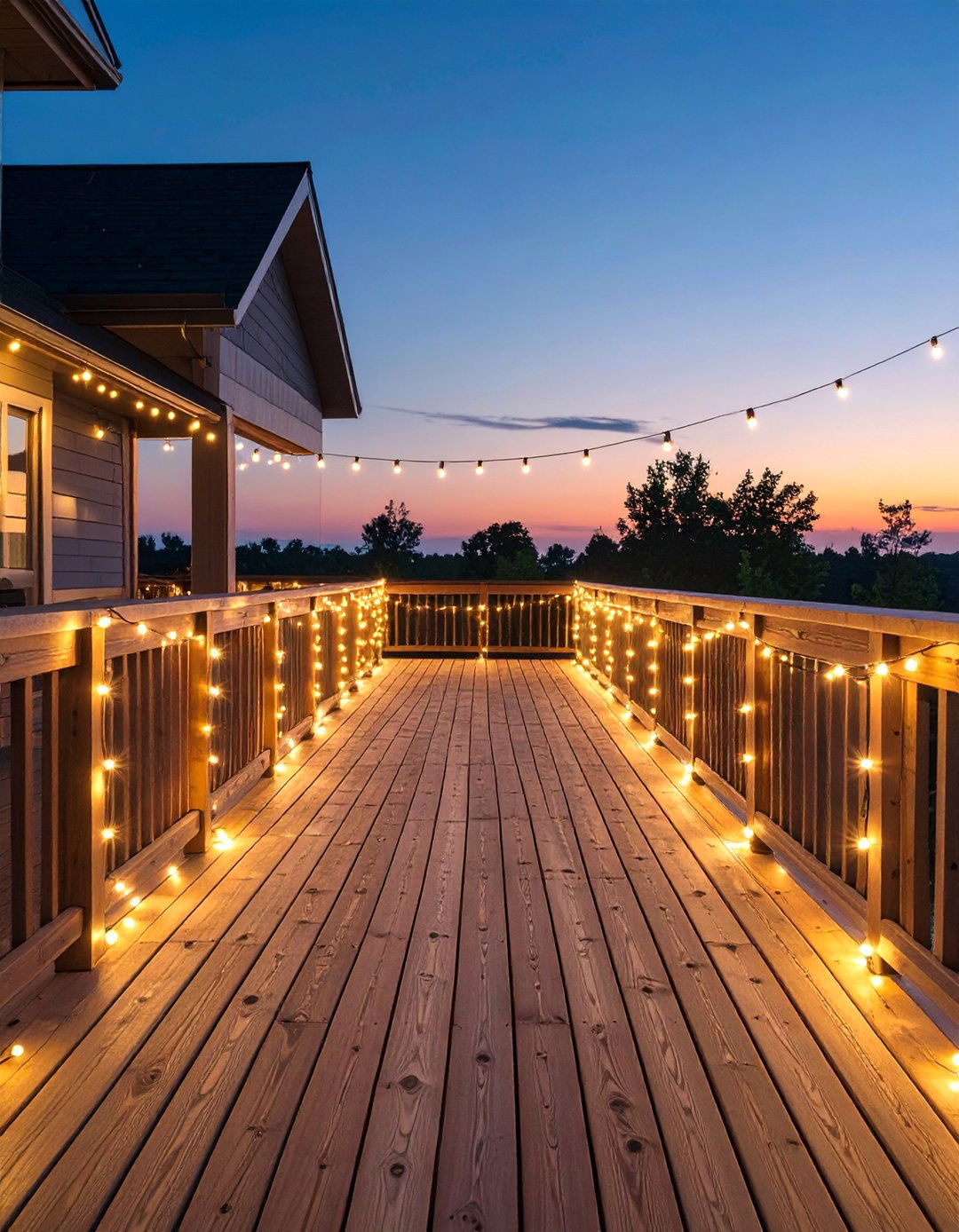 Deck Railing Illumination - 30 backyard string light ideas