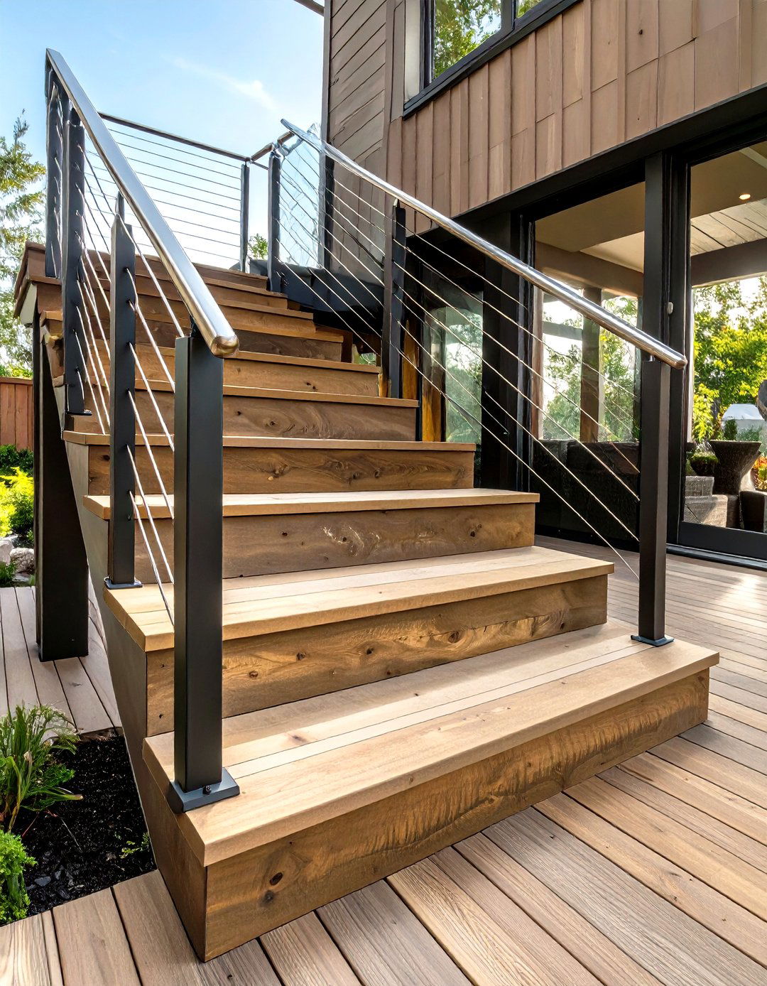 30 Deck Stair Ideas for Stylish Backyard Transitions - We Love Home Blog