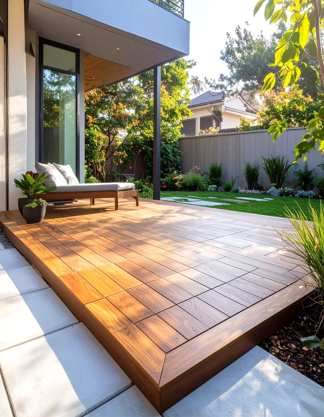 Deck Tile Makeover for a Small Deck - 30 small deck ideas on a budget