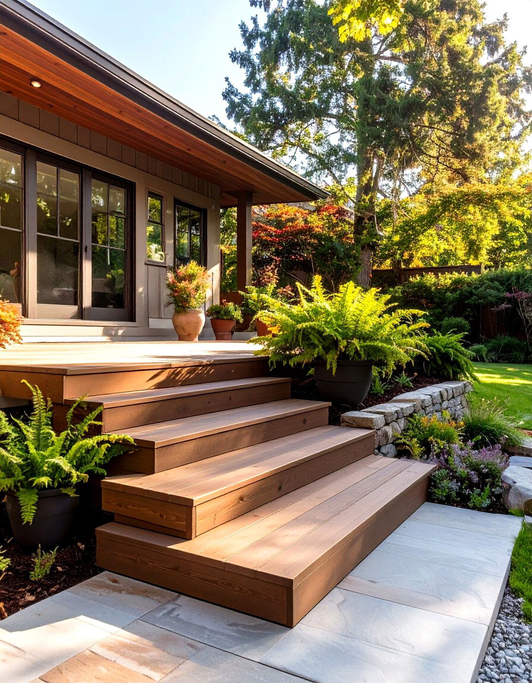 Deck with Stair Step Tiers - 30 simple deck designs  pictures