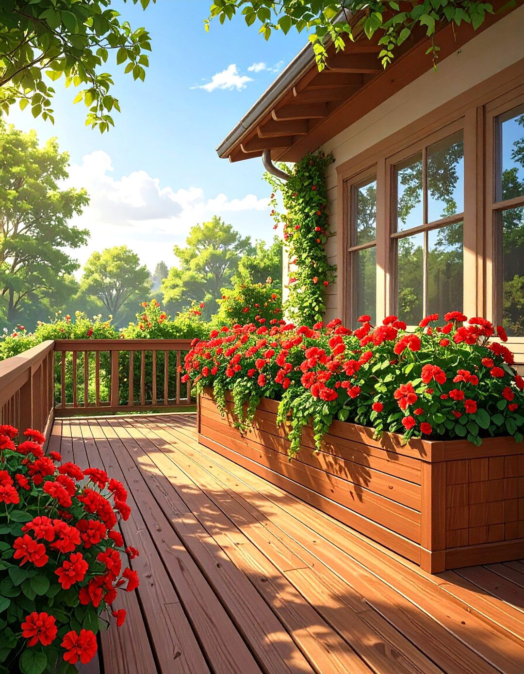 Deck with a Built In Planter Box - 30 simple deck ideas