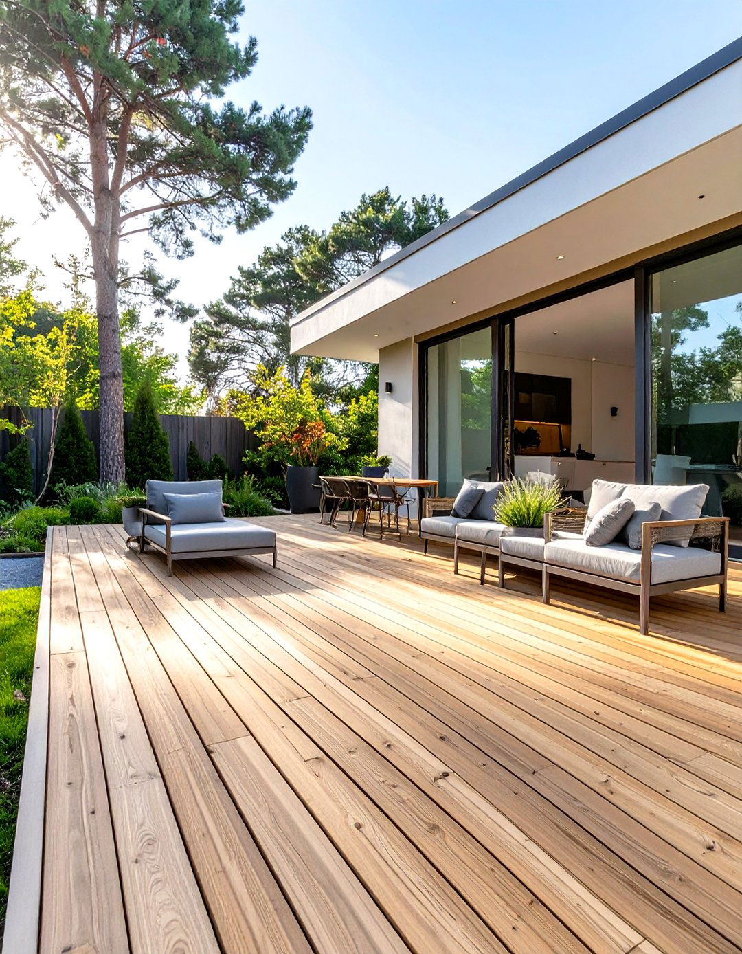Deck with a Diagonal Board Pattern - 30 simple deck designs  pictures