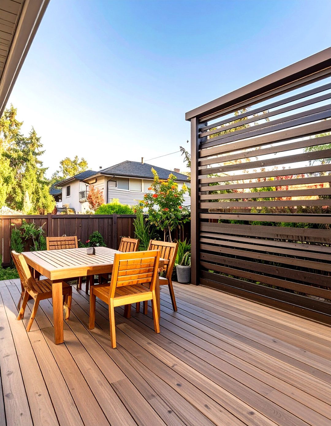 Deck with a Privacy Screen - 30 simple deck ideas