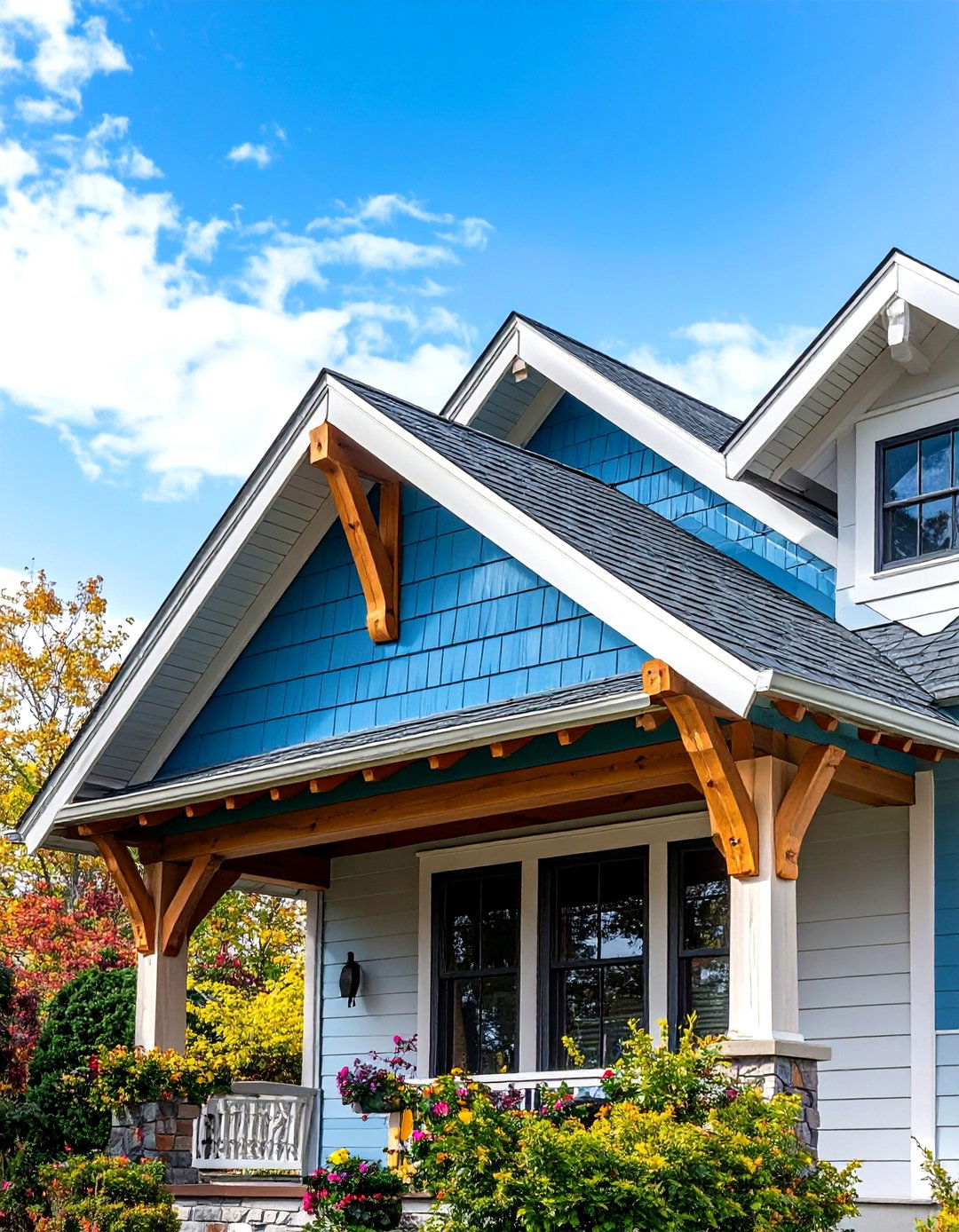 Decorative Gable with Brackets - 30 front porch roof ideas