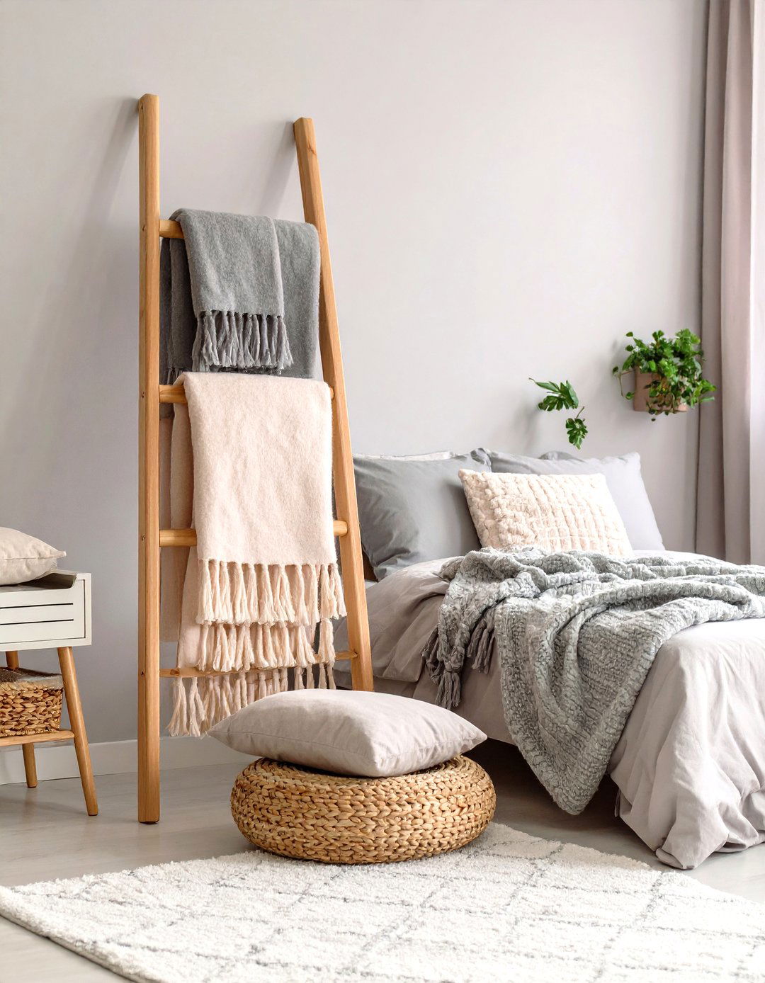 Decorative Ladder for Blankets - 30 room decor ideas for girls
