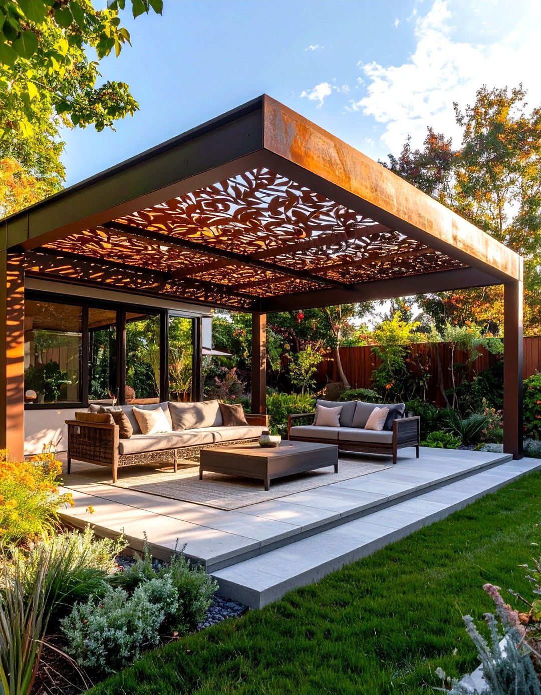 Decorative Laser Cut Metal Screens - 30 patio sun shade ideas