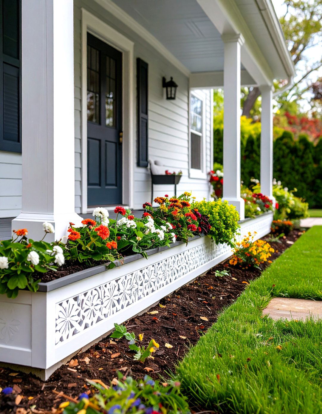 Decorative PVC Panel Porch Skirting - 30 porch skirting ideas