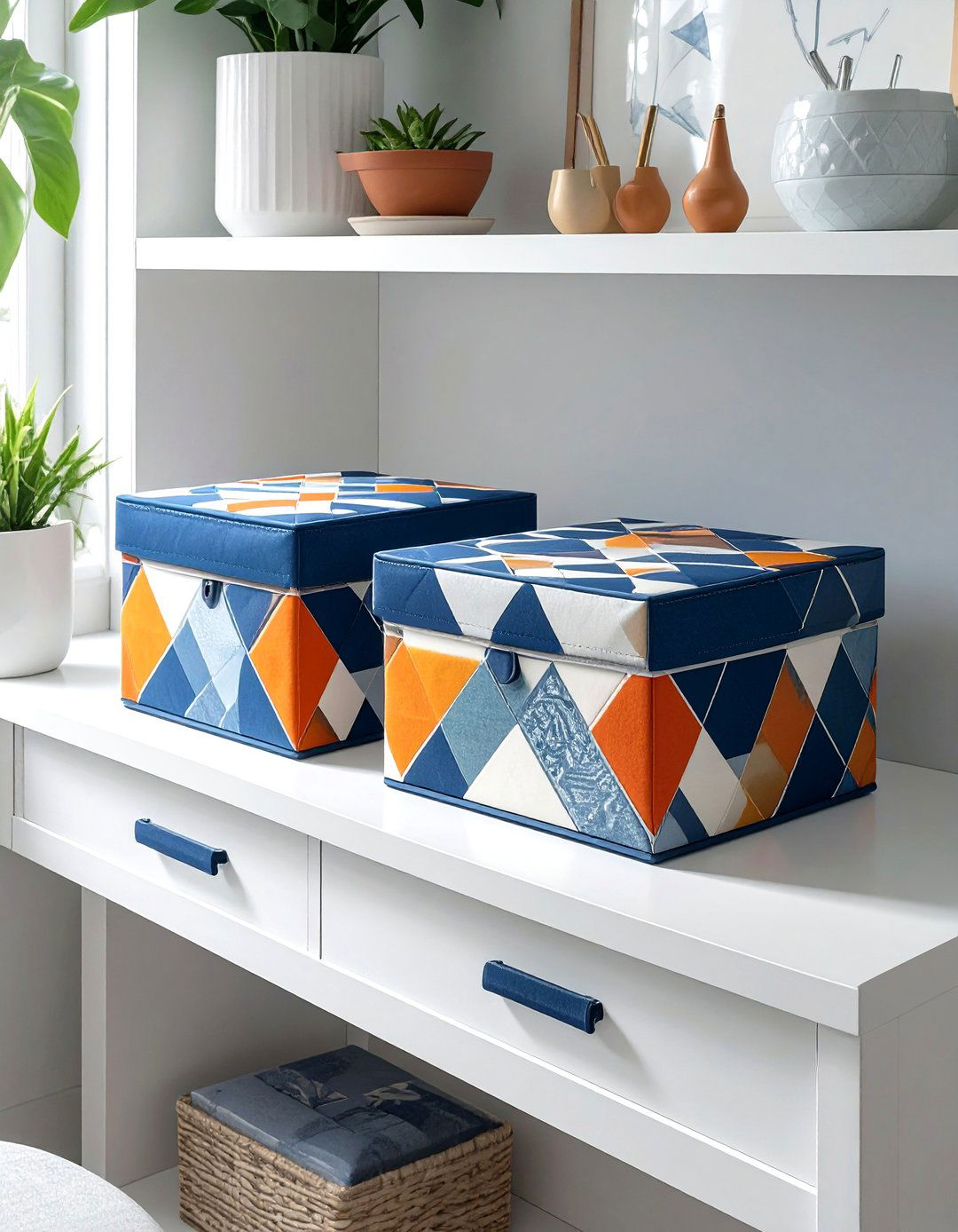 Decorative Storage Boxes and Bins - 30 small office decor ideas for work