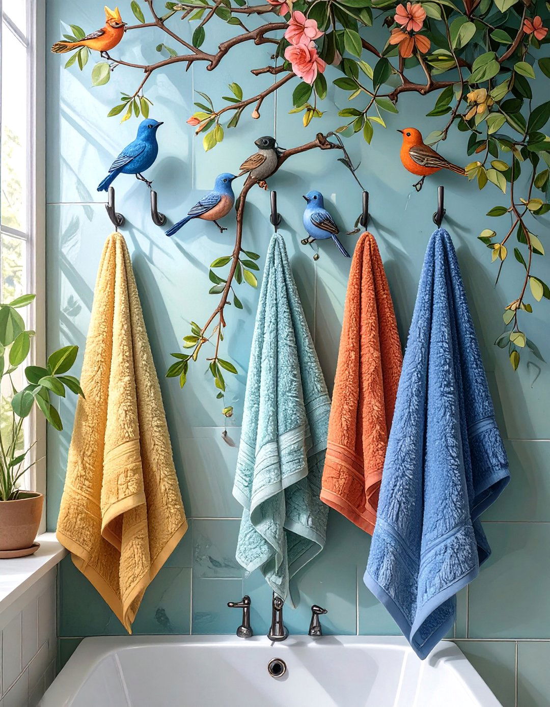 Decorative Wall Hooks - 30 bathroom towel hanging ideas