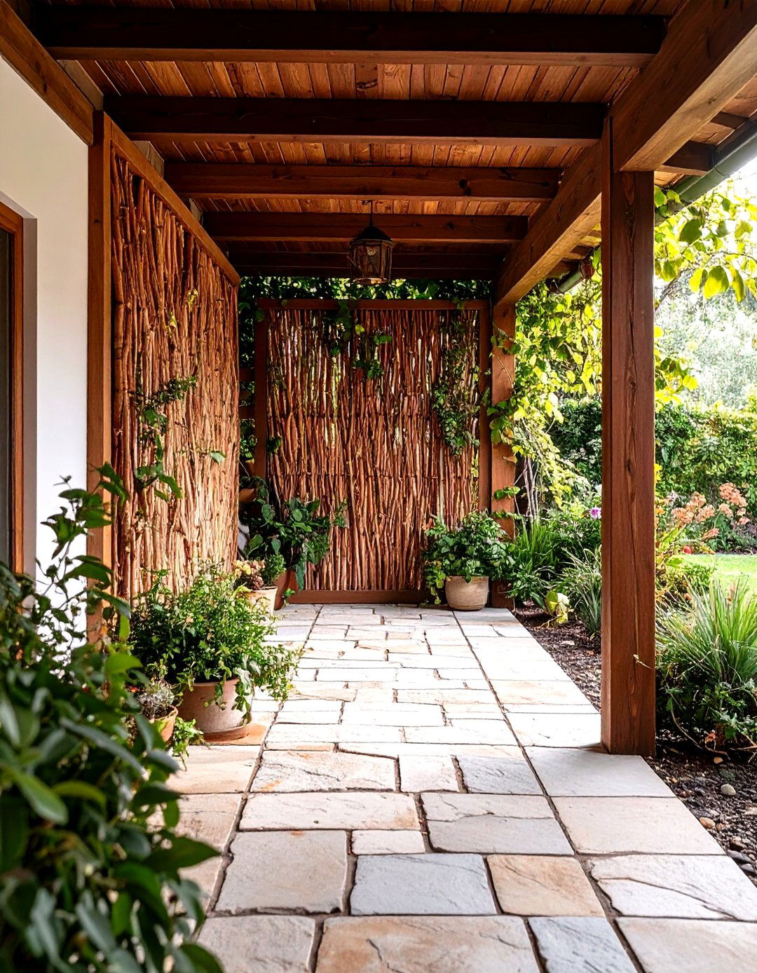 Decorative Woven Branch Screens - 30 porch privacy ideas