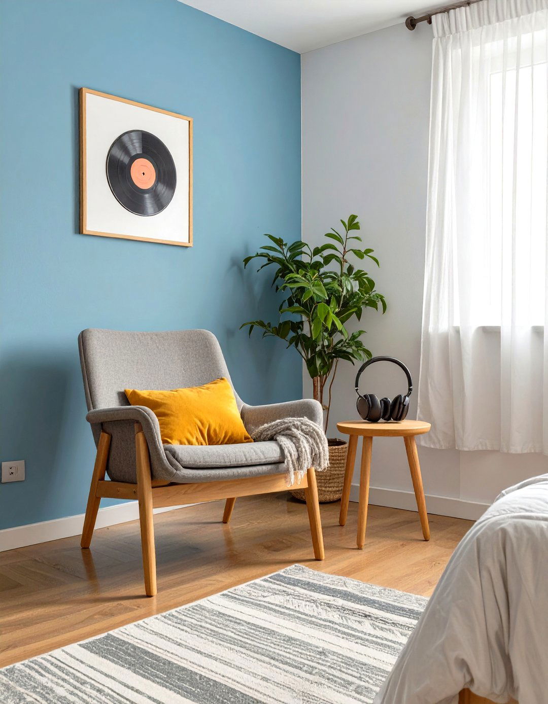 Dedicated Minimalist Music Corner - 30 spotify bedroom trend