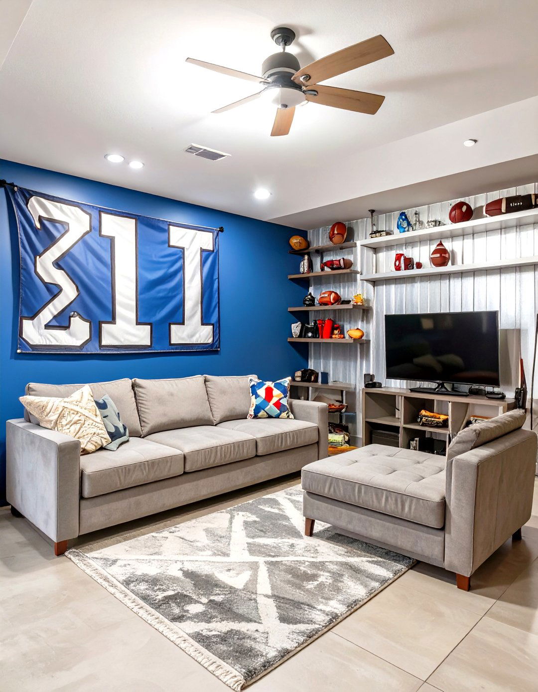 Dedicated Sports Fan Zone - 30 simple garage man cave ideas