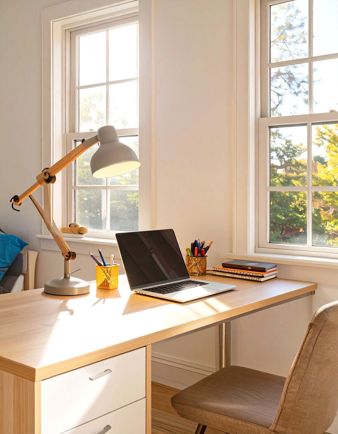 Dedicated Study Zone with Ample Lighting for a Teen Boys Bedroom - 30 teen boys bedroom ideas