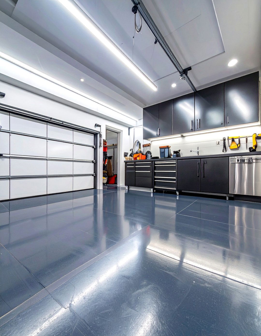 Deep Charcoal Epoxy Garage Floor - 30 garage floor paint ideas
