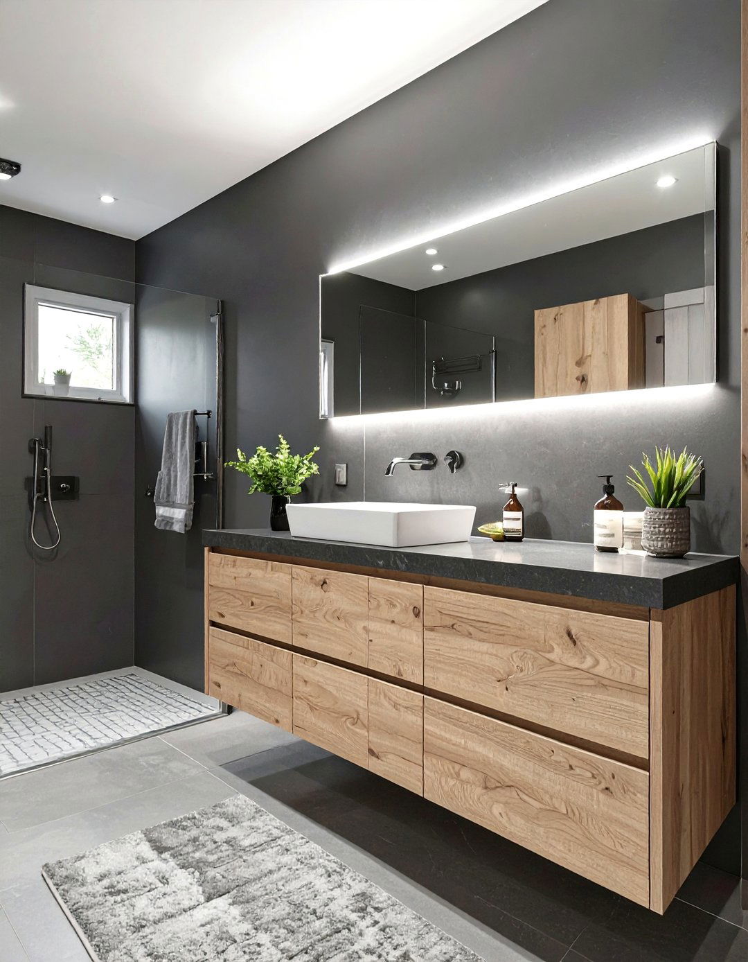 Deep Charcoal Gray Bathroom - 30 bathroom paint ideas