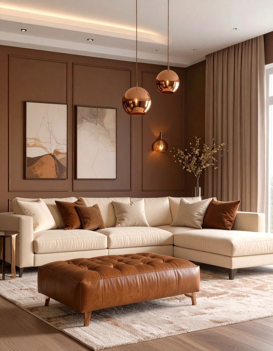 Deep Chocolate Brown Living Room - 30 color ideas for living room