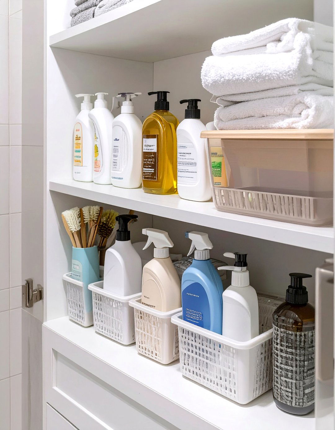 Deep Cleaning Supply Station - 30 bathroom closet organization ideas