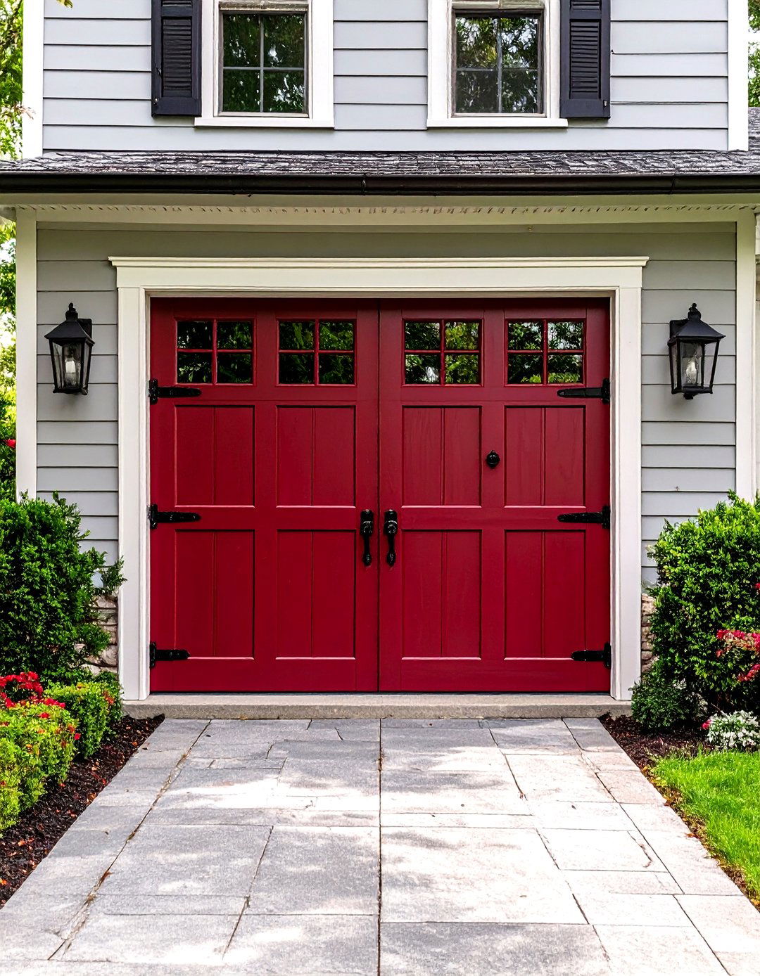 Deep Cranberry Red - 30 garage door color ideas