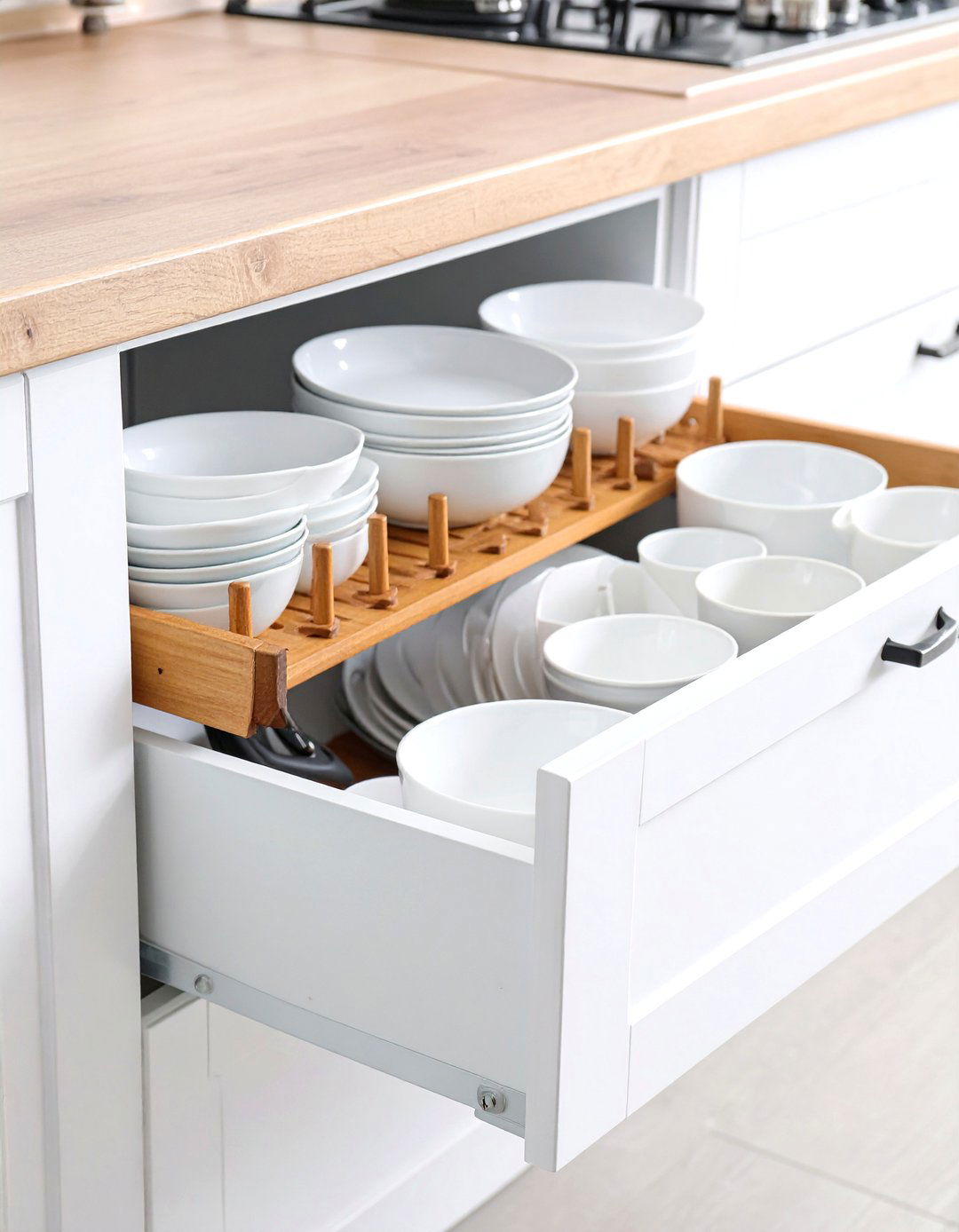 Deep Drawer Pegboard System - 30 kitchen drawer organizer ideas