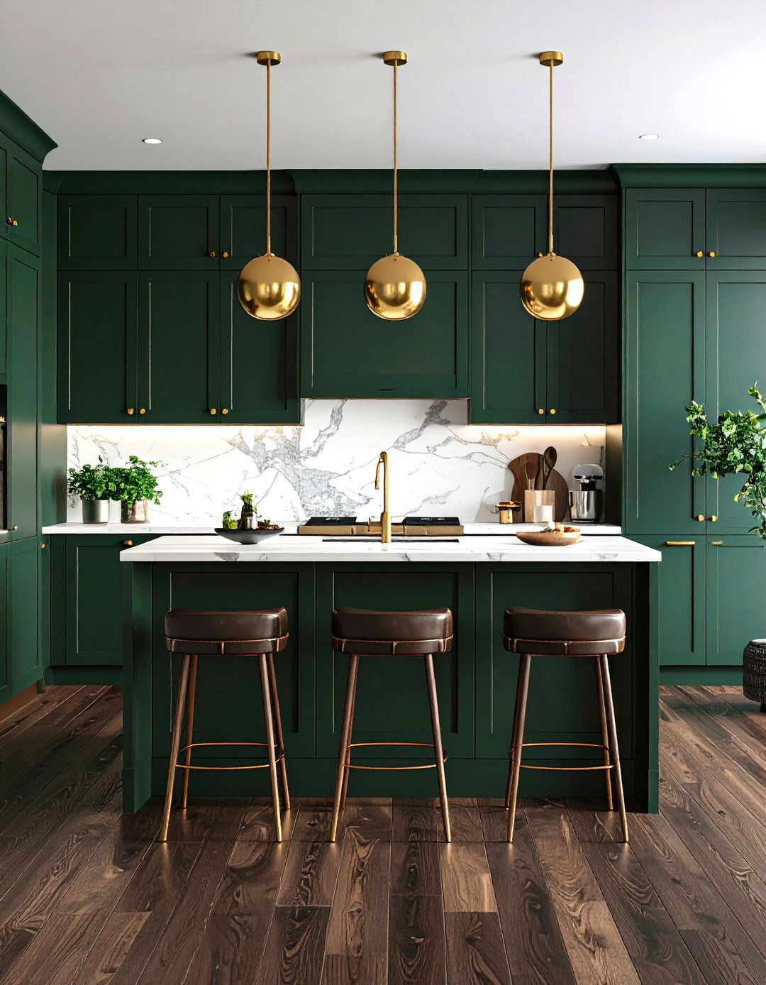 Deep Forest Green Kitchen Cabinets - 30 kitchen cabinet color trends 2025