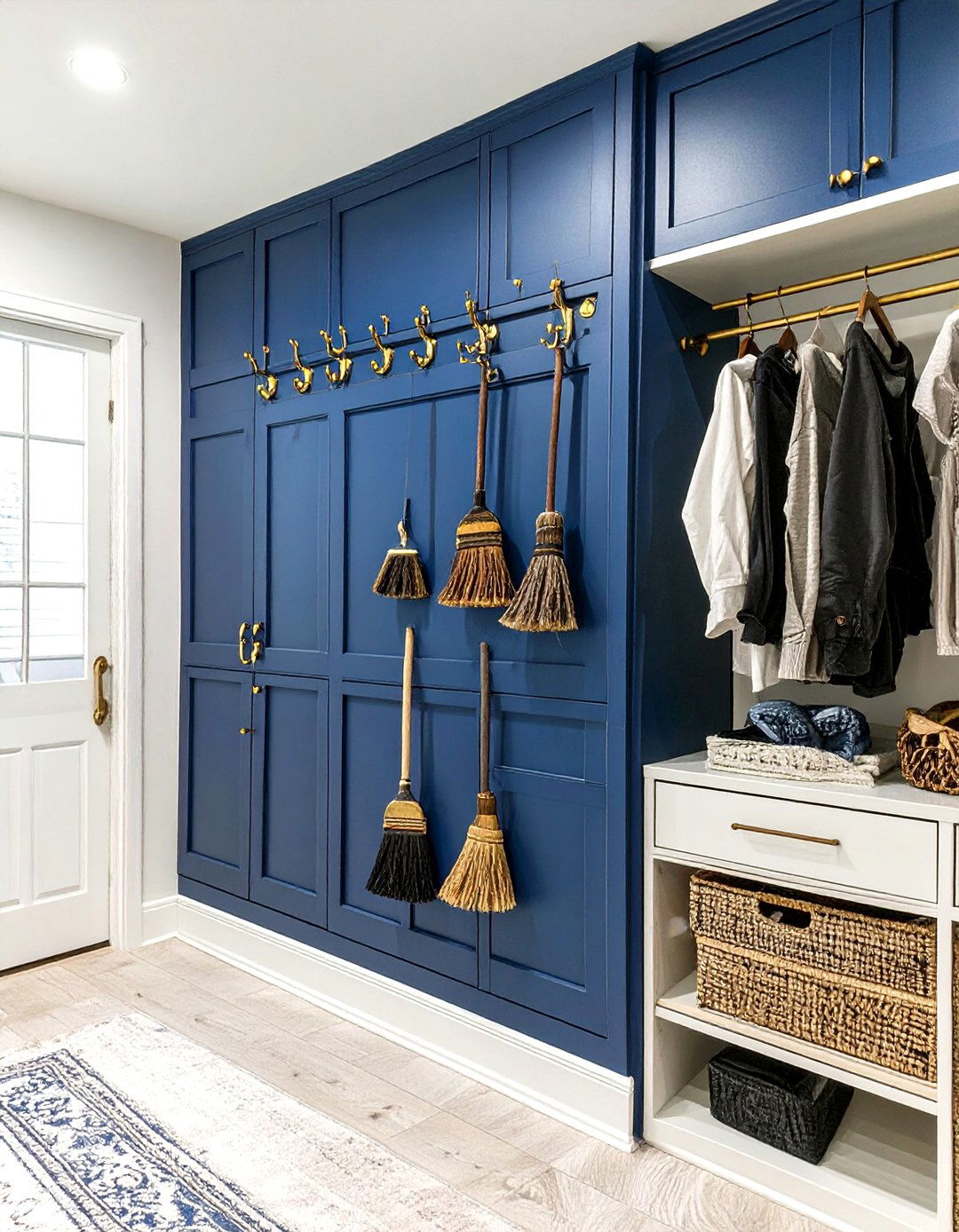 Deep Navy Blue Accent Wall - 30 broom wall color ideas