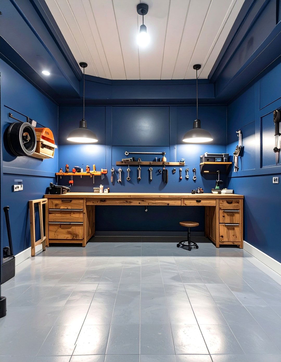 Deep Navy Blue Sophistication - 30 garage wall paint ideas