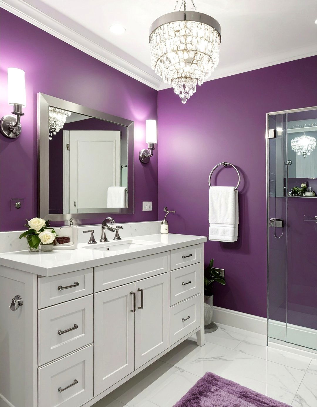 Deep Plum Bathroom - 30 bathroom paint color ideas