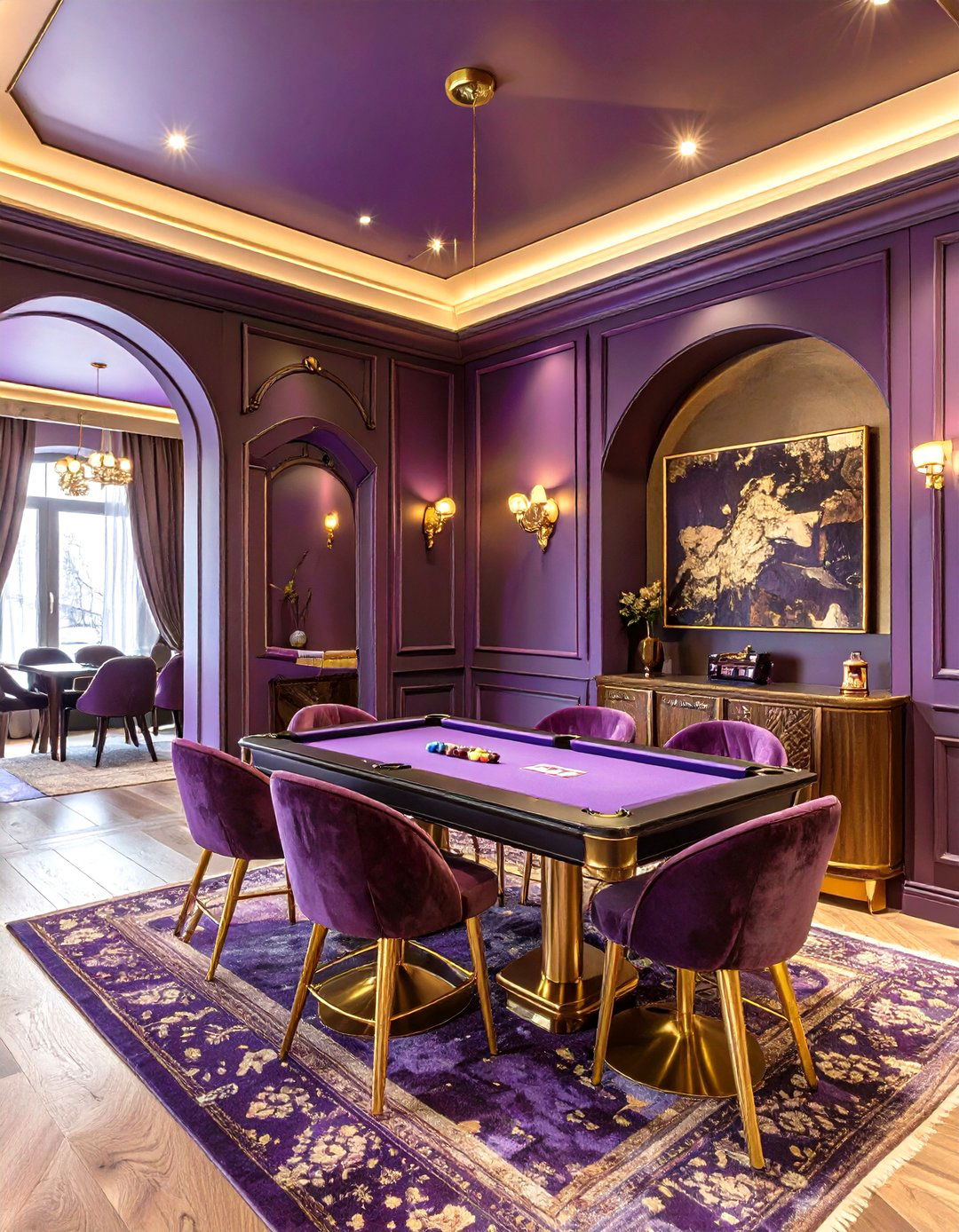Deep Plum Game Room - 30 game room paint ideas