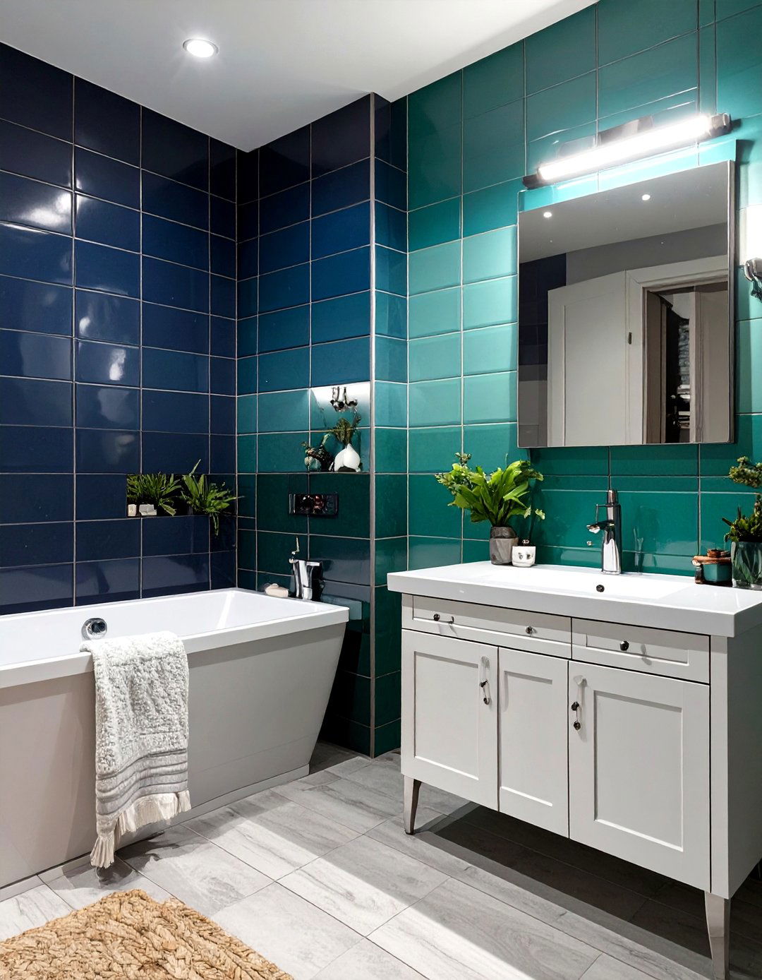 Deep Sea to Shallow Water Bathroom - 30 gradation in interior design ideas