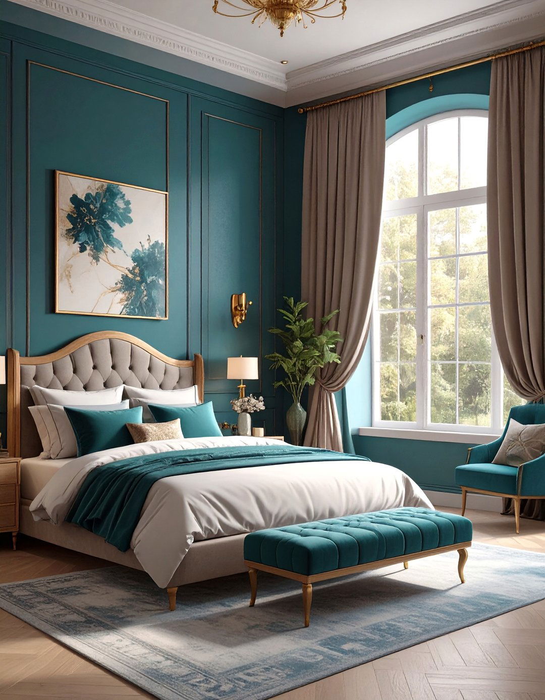 Deep Teal Bedroom Escape - 30 color ideas for bedroom