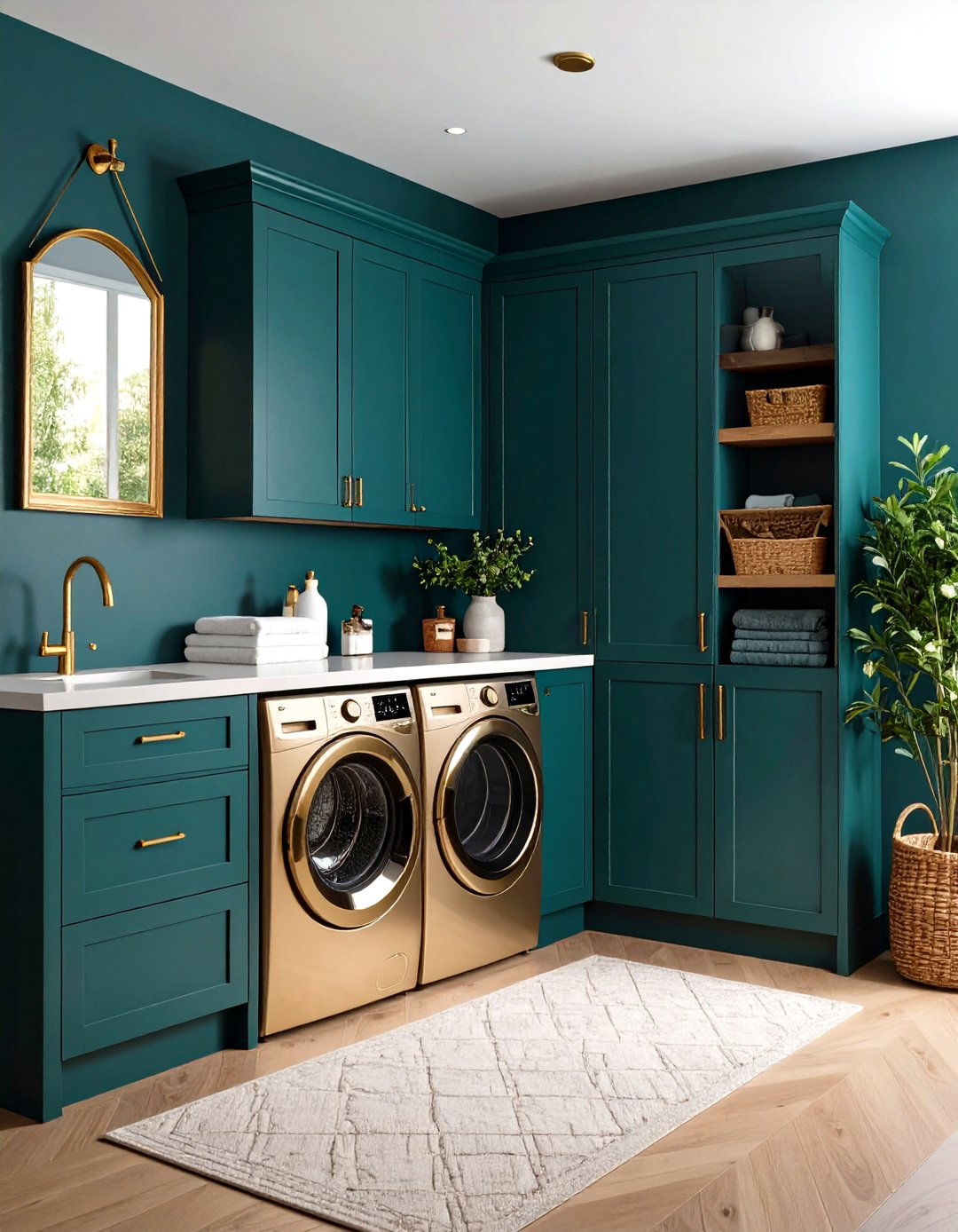 Deep Teal Laundry Room - 30 laundry room paint ideas