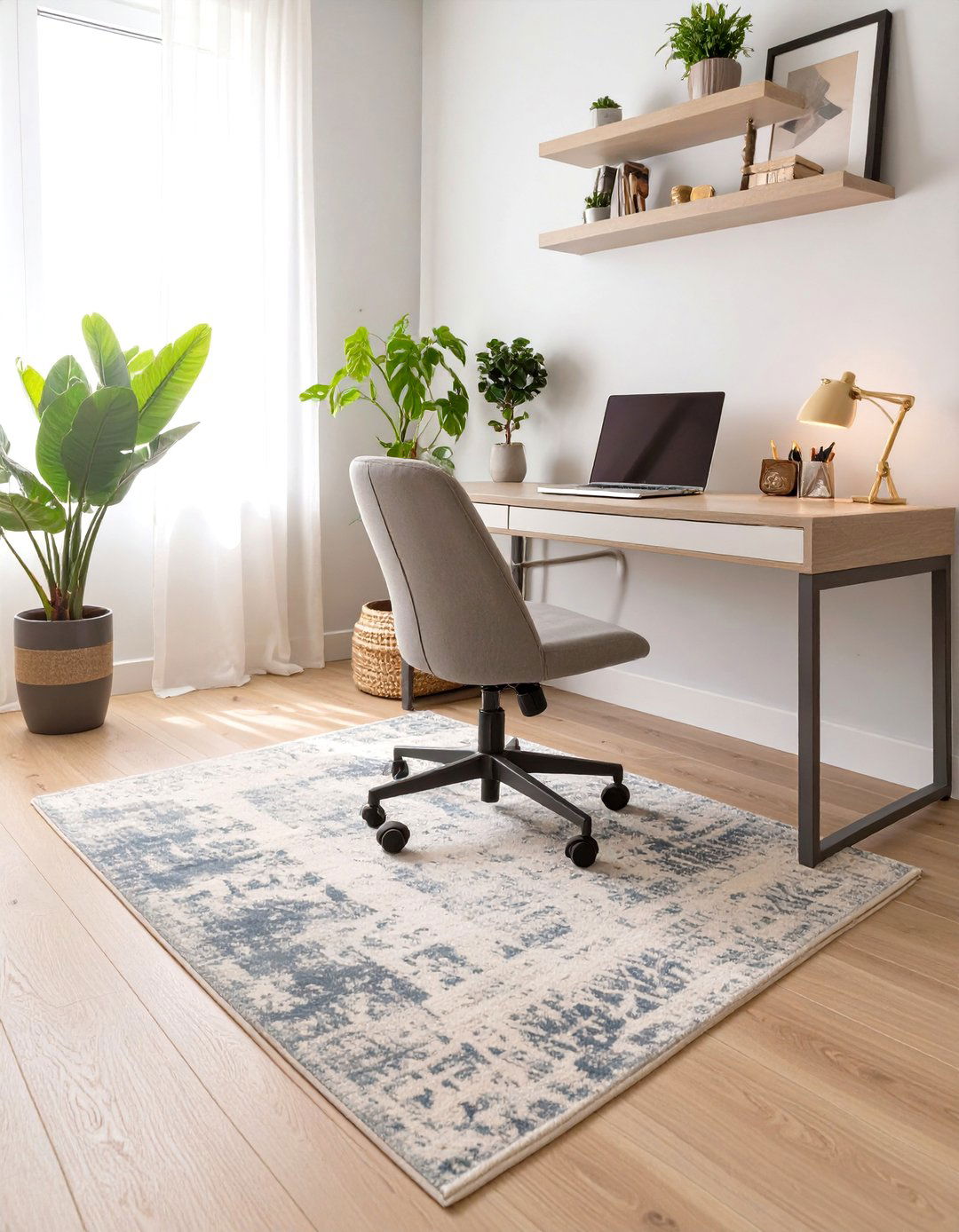 Defining a Home Office Zone - 30 how to use rugs in interior design ideas