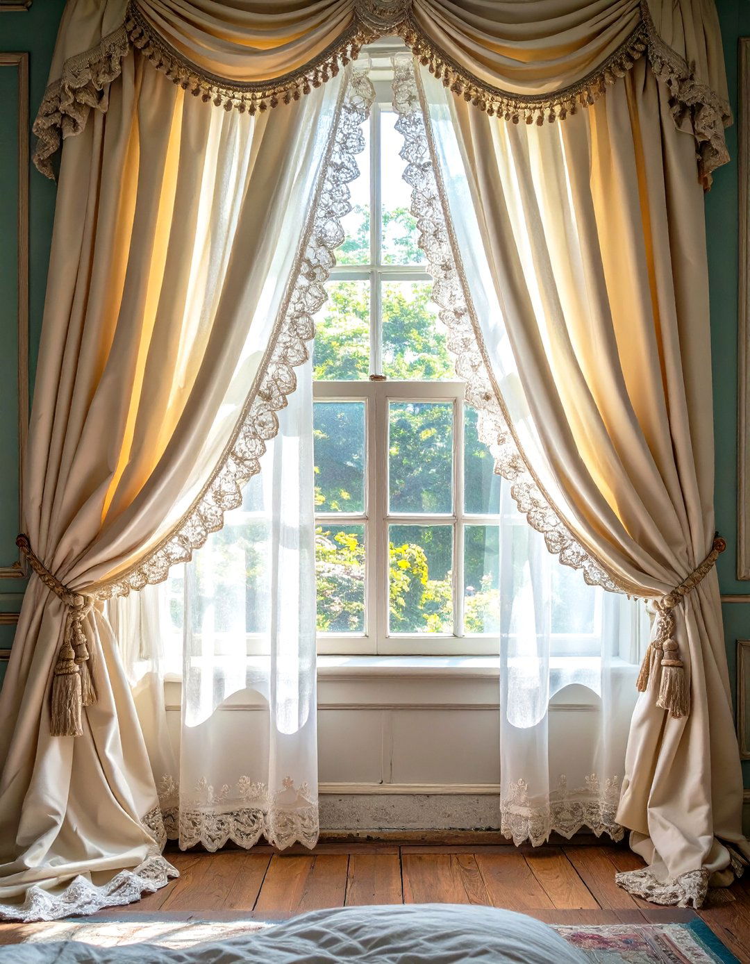 Delicate Lace Curtains and Linens - 30 victorian interior design ideas