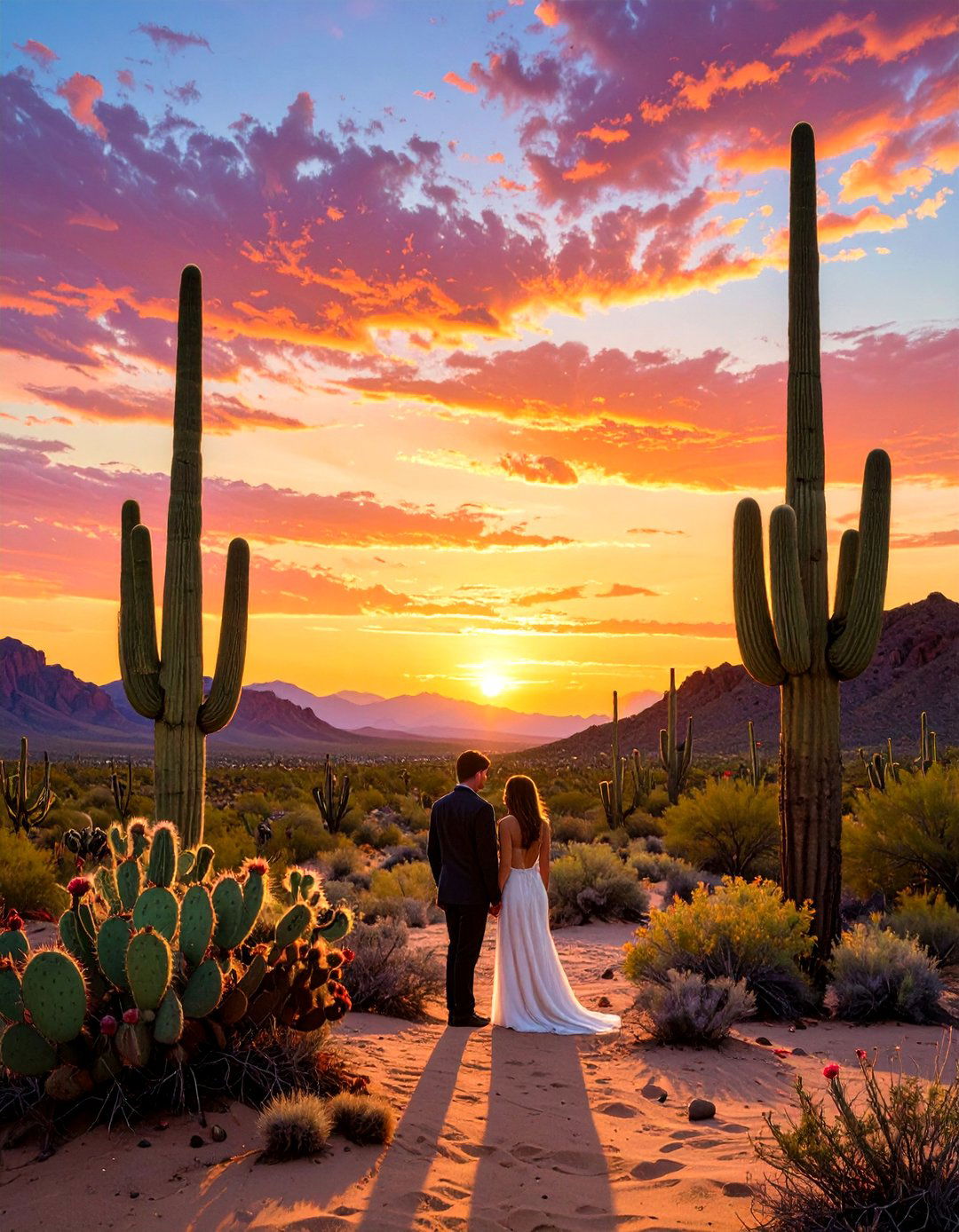 Desert Landscape at Dusk - 30 outdoor engagement photo ideas