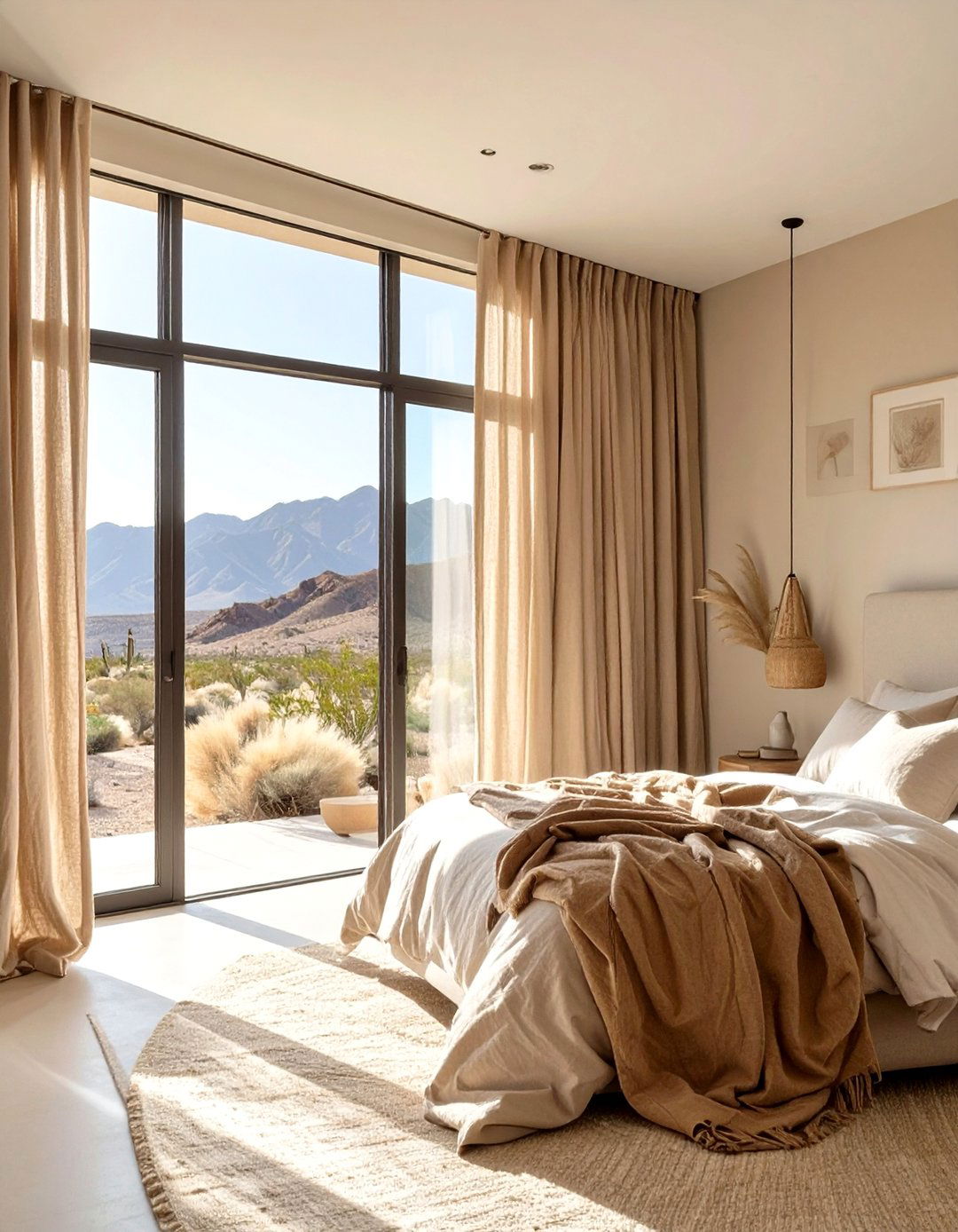 Desert Modern Bedroom Linen Curtains - 30 bedroom window ideas