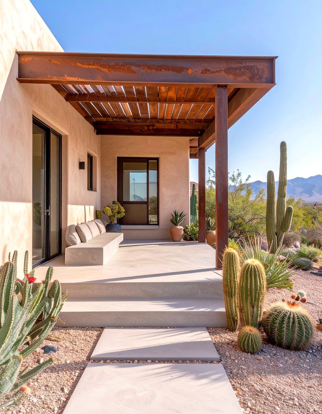 Desert Modernism Porch - 30 house modern front porch ideas