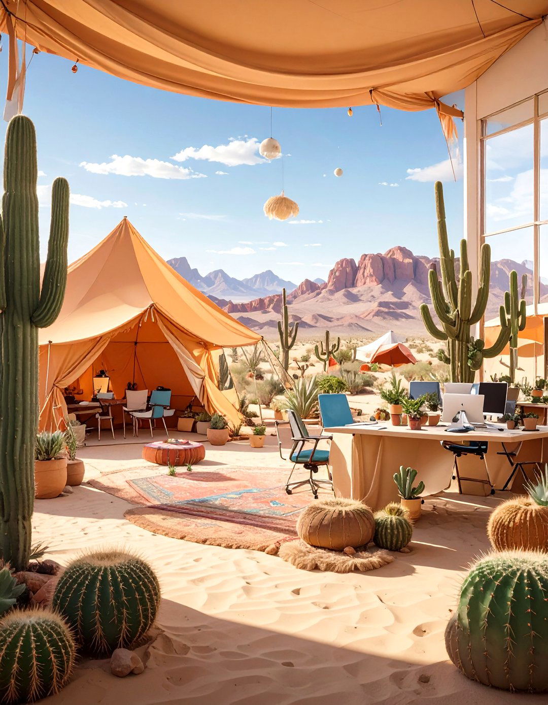 Desert Oasis Office Mirage - 30 office  decorating contest ideas