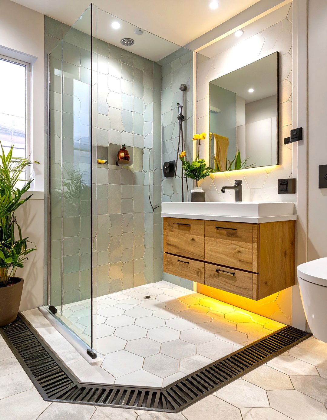Design a Curbless Shower - 30 small bathroom renovation ideas