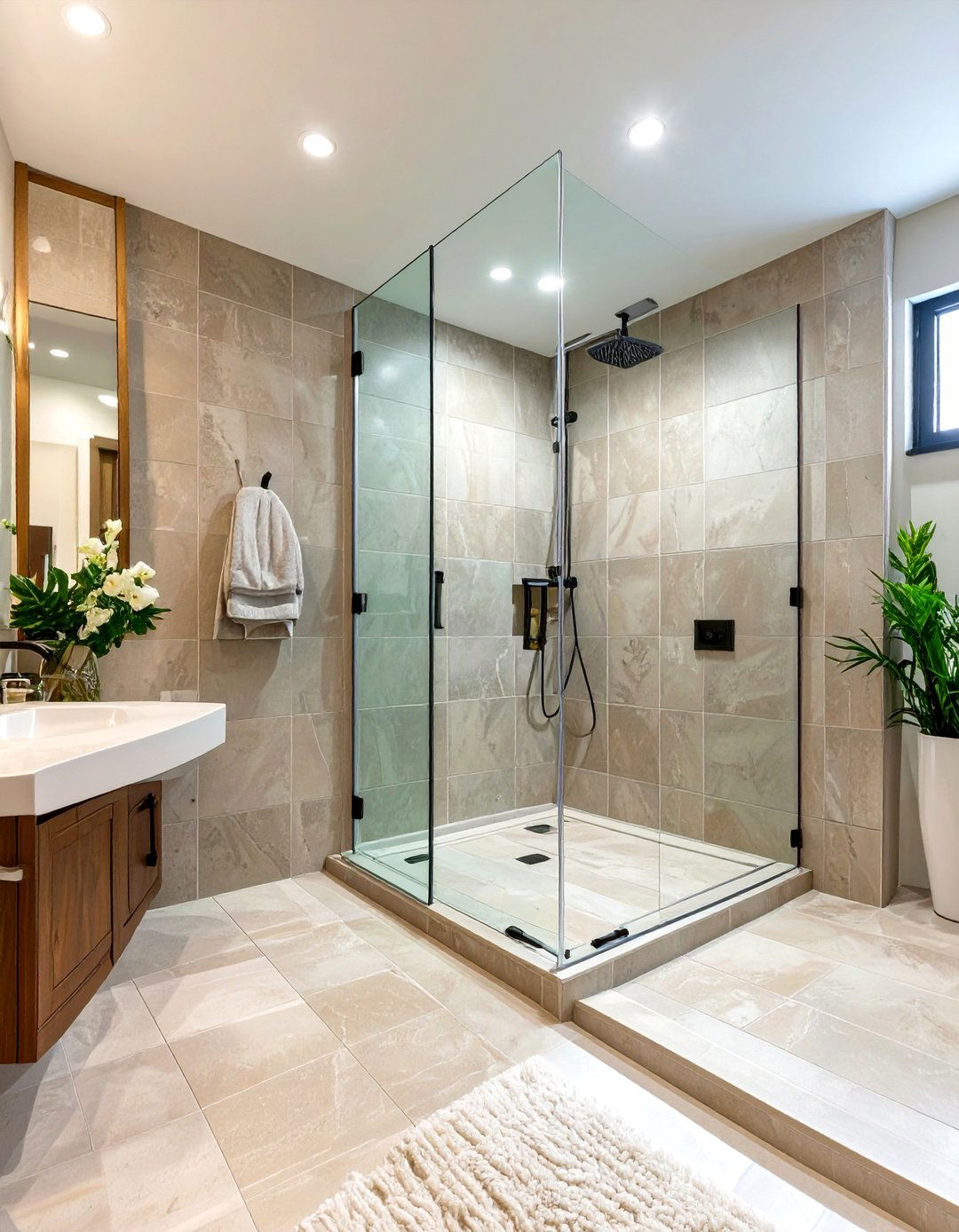 Design a Doorless Walk In Shower - 30 shower renovation ideas