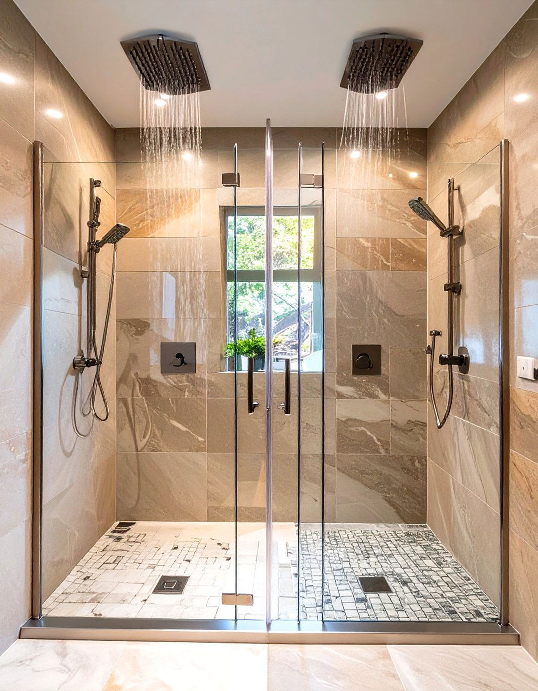 Design a Double Shower with Dual Controls - 30 shower remodel ideas