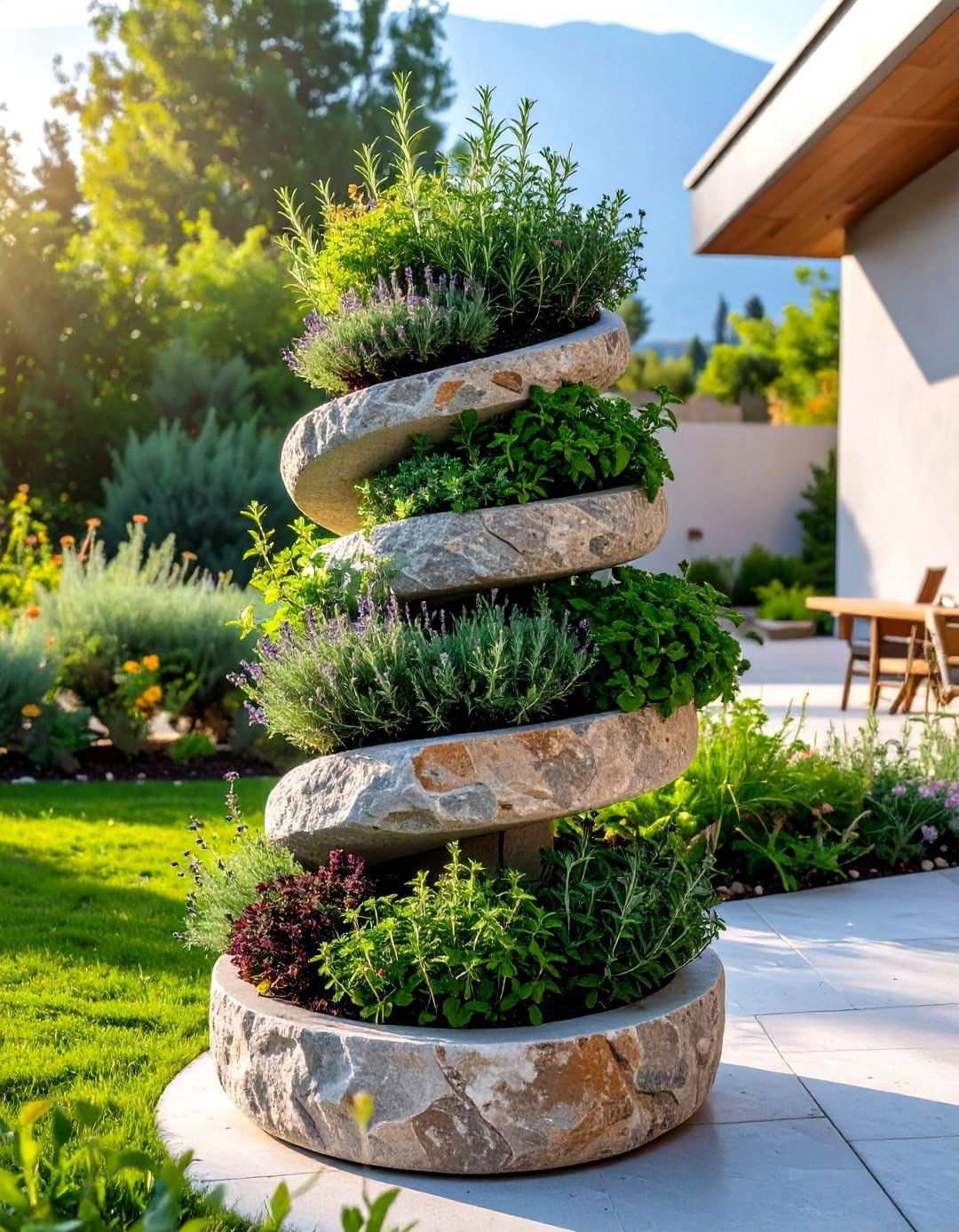 Design an Edible Herb Spiral - 30 simple landscaping ideas