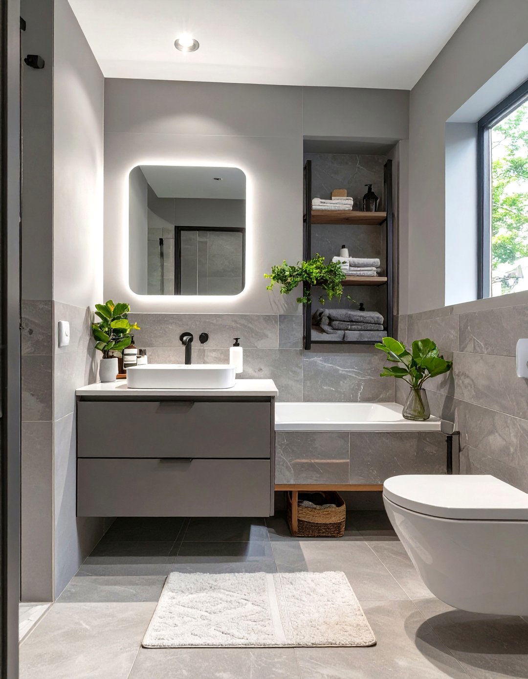 Design with a Monochromatic Color Scheme - 30 small bathroom decorating ideas