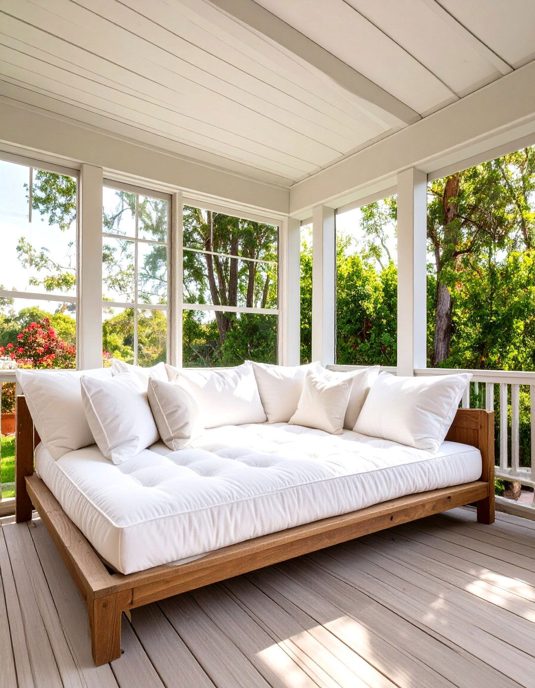Designate a Cozy Napping Porch Bed - 30 screened in porch decorating ideas