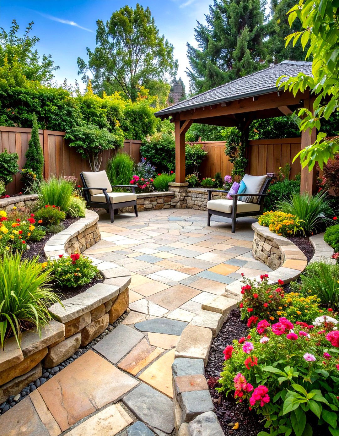 Designing a Sunken Patio for Seclusion - 30 privacy landscaping ideas