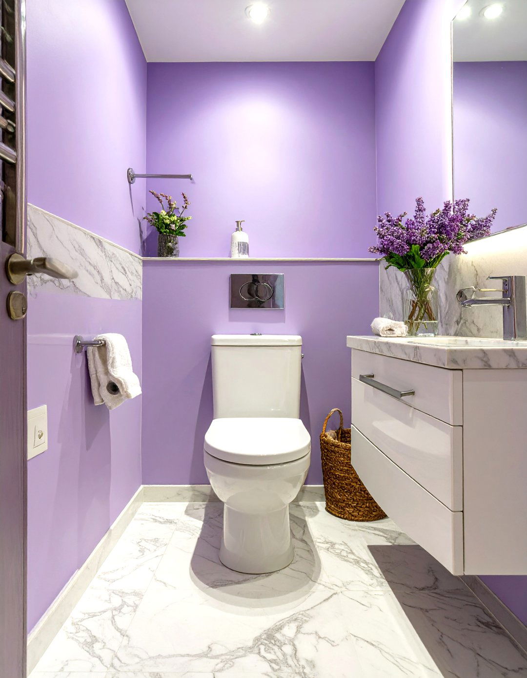 Designing with Calming Lavender Hues - 30 small bathroom color trends 2025
